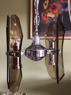 Hanglamp, Veca, Italiaans, Murano, rookglas, vintage, jr 70., Ophalen of Verzenden, Zo goed als nieuw, Minder dan 50 cm