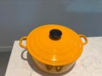 Le Creuset braadpan Tradition Marigold 24 cm, Gietijzer, Ophalen of Verzenden, Zo goed als nieuw, Keramische plaat