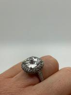 Z853 Prachtige zilveren ring heldere steen maat 17,75, Ophalen of Verzenden, X, Dame, Zilver
