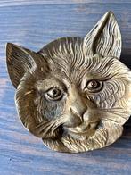 Vintage Brons Katten hoofd Asbak Ringenbakje 269 gr, Antiek en Kunst, Ophalen of Verzenden