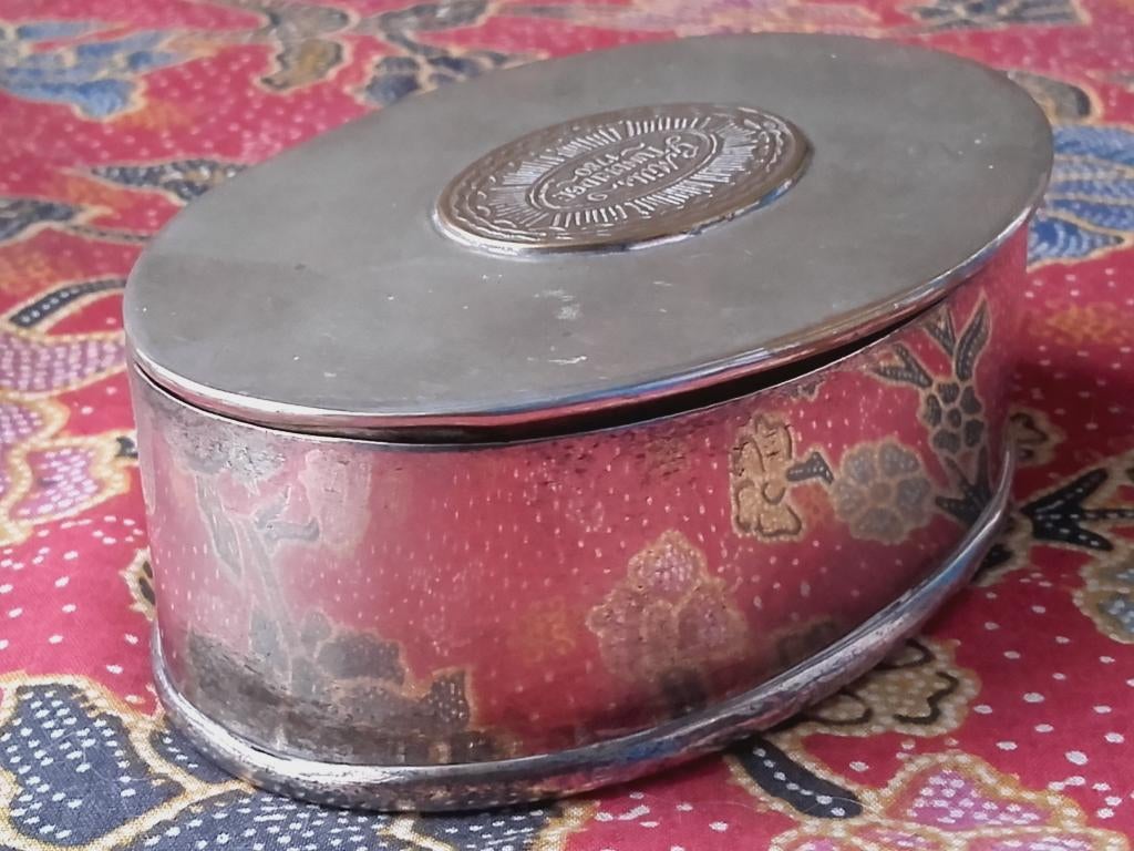 Mooi antiek silverplate doosje uit Engeland voor snuiftabak., Ophalen of Verzenden