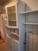Witte vitrinekast met glazen deuren, Ophalen, 25 tot 50 cm, 150 tot 200 cm