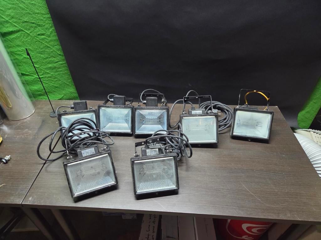 Partij bouwlampen 300/ 500 watt, Tuin en Terras, Buitenverlichting, Ophalen of Verzenden, Gebruikt, Aluminium, Netvoeding