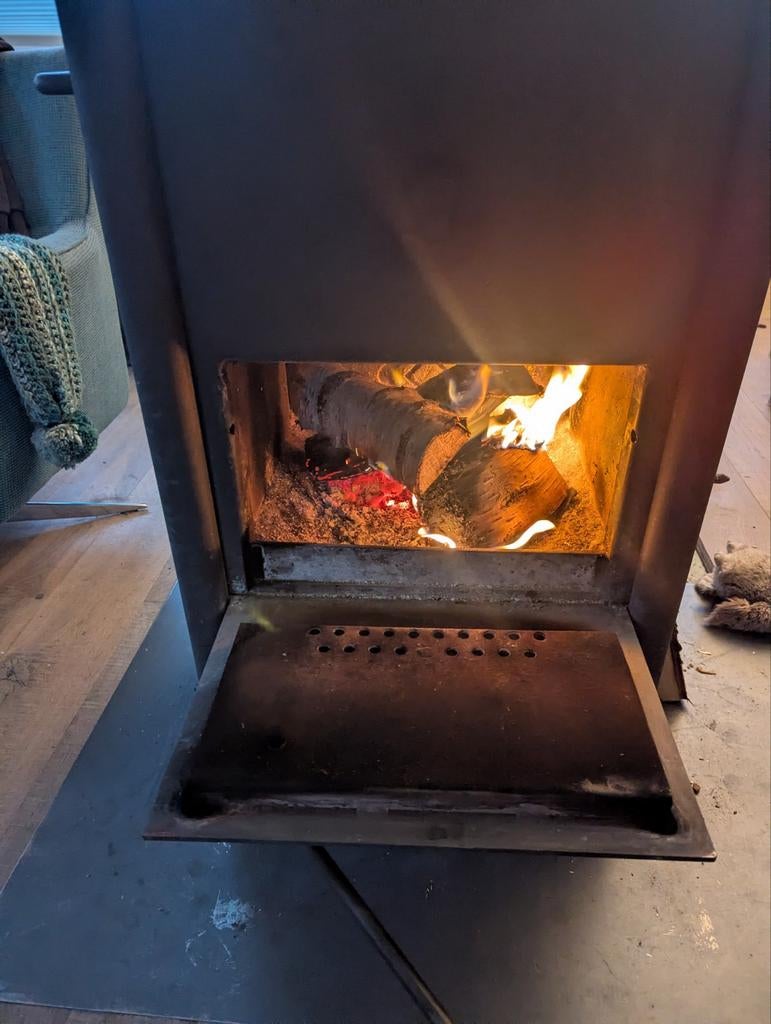 Harrie Leenders HL4- 4-12kw, Ophalen, Gebruikt, Houtkachel, Vrijstaand