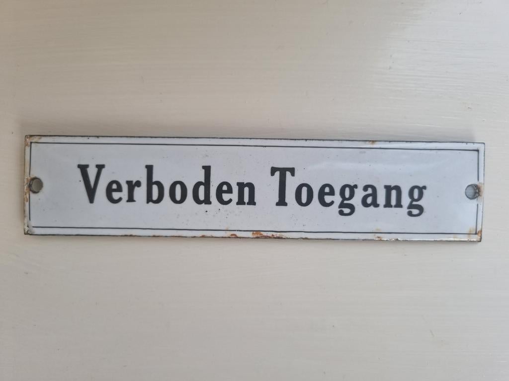 Oud Emaille bol bord
deurpostje, Ophalen of Verzenden