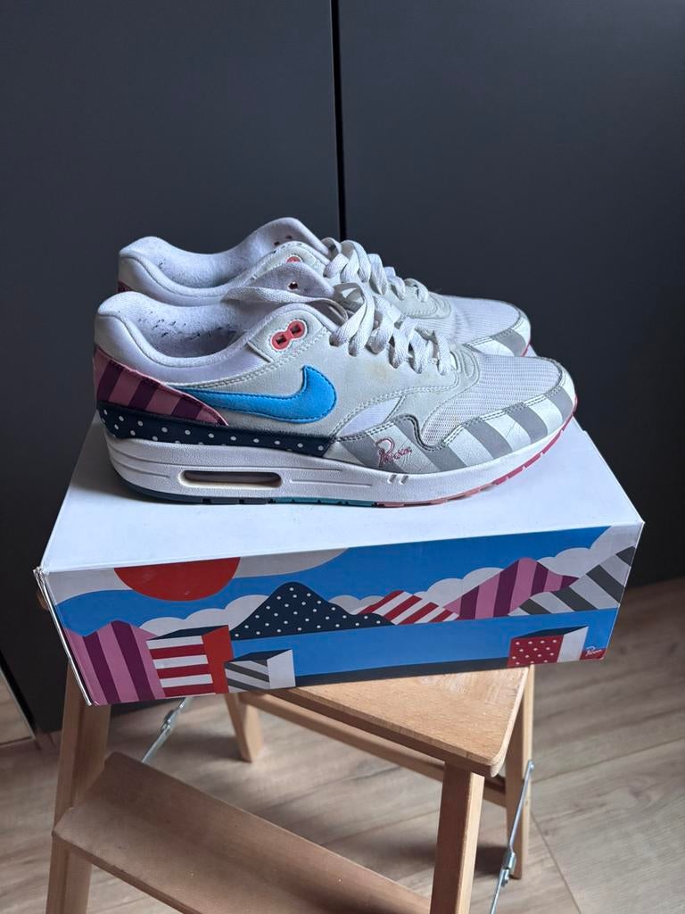 Nike air max 1 parra 2018 - maat 44.5, Kleding | Heren, Schoenen, Ophalen of Verzenden, Gedragen, Overige kleuren