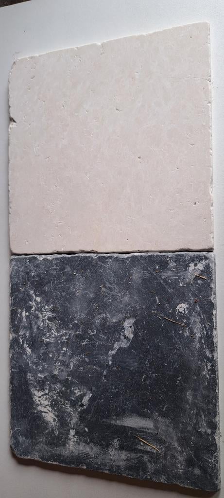 Natuurstenen tegels 20x20 cm wit/zwart voor toiletvloer, Overige materialen, Nieuw, Ophalen of Verzenden, 20 tot 40 cm