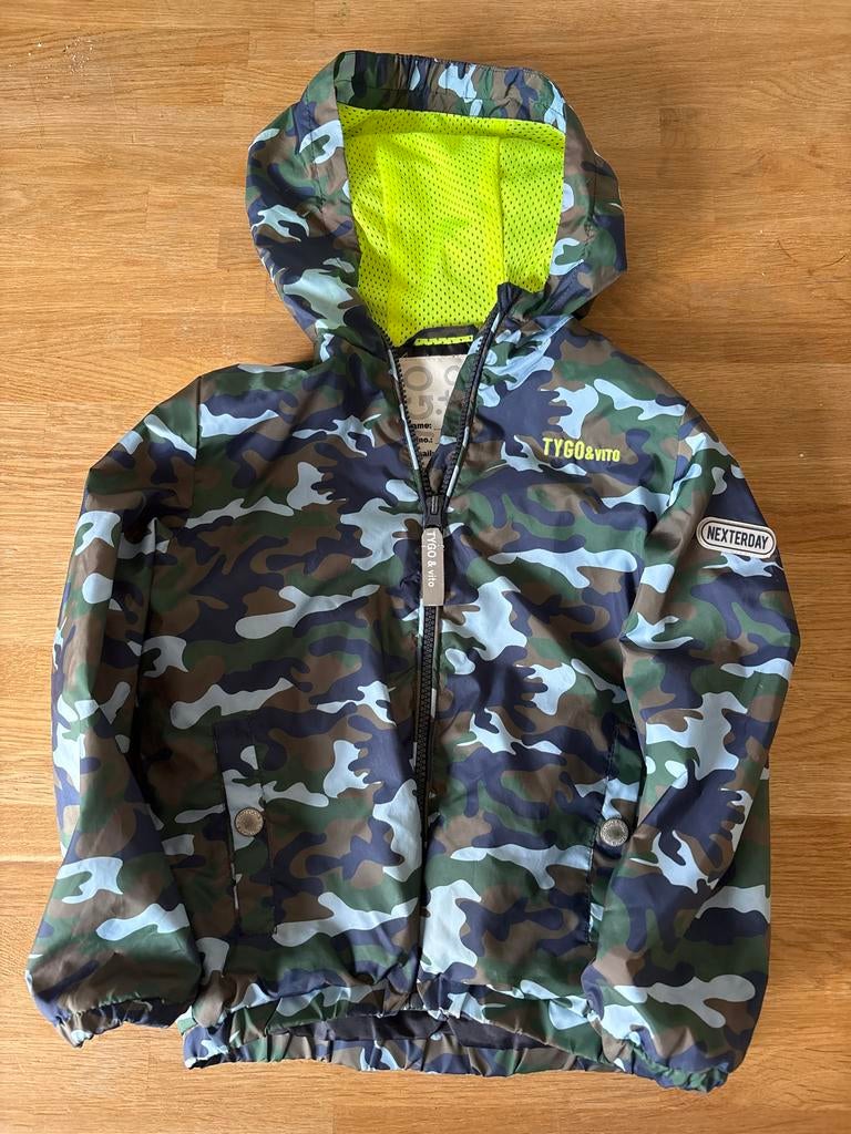 Tygo & Vito camouflage jas maat 110/116, Kinderen en Baby's, Ophalen of Verzenden, Gebruikt, Jongen, Jas