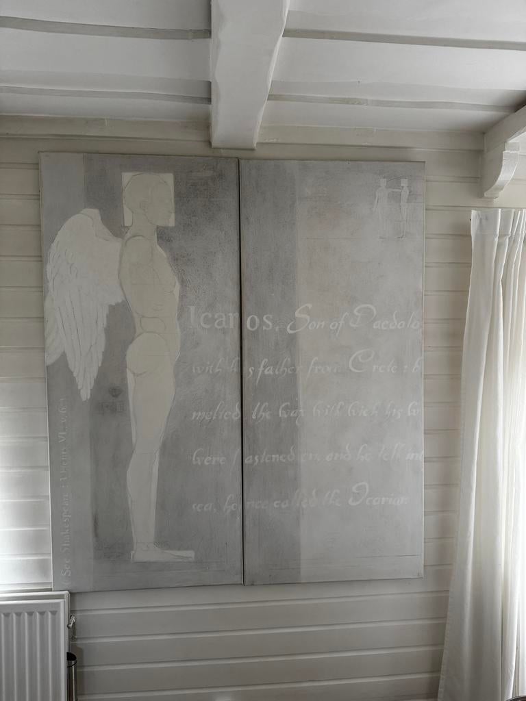 Uniek tweeluik schilderij van Sandy Jeronimus, Ophalen of Verzenden