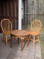 Houten Windsor stoelen + rond tafeltje | Landelijke set, Ophalen, Twee, Bruin, Hout