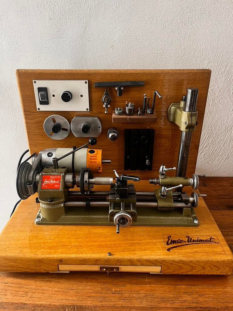 Draaibank Emco Unimat SL, Doe-het-zelf en Verbouw, Draaibanken, Ophalen, Gebruikt, Metaaldraaibank, Minder dan 500 mm