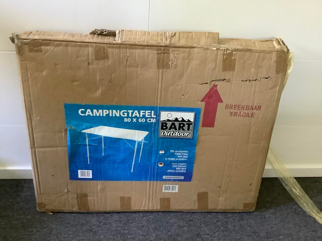 Bart Outdoor Campingtafel 80x60 cm - Gebruikt, Ophalen, Gebruikt