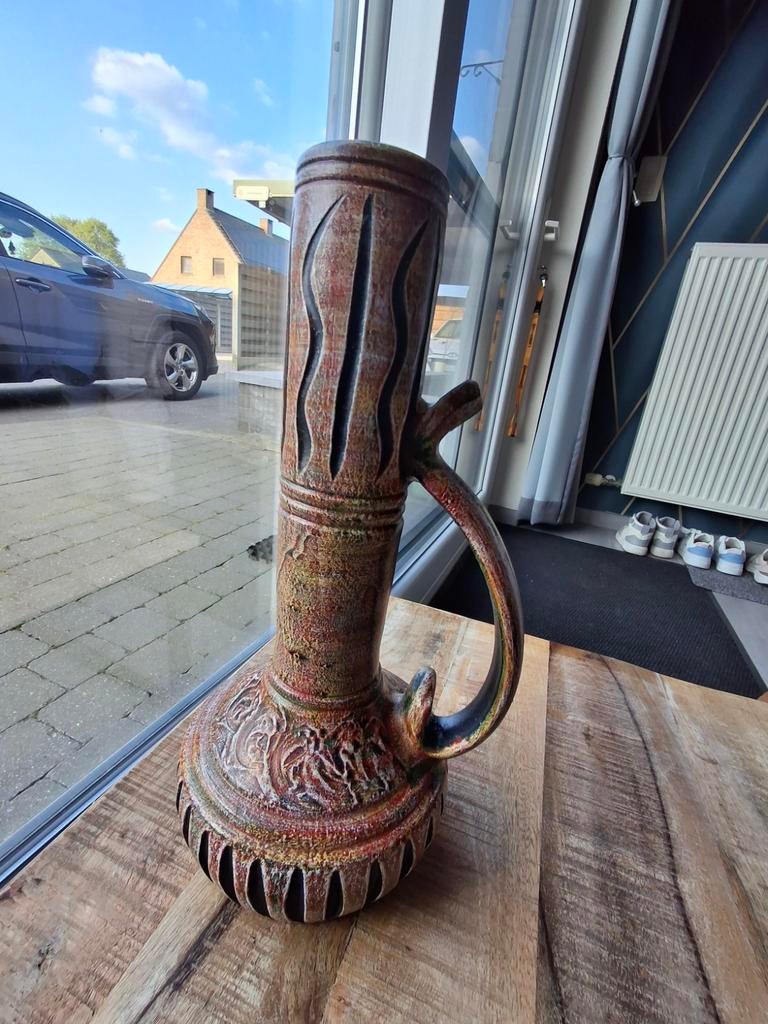 Unieke Spaanse vaas met handvat - Decoratief aardewerk, Ophalen of Verzenden