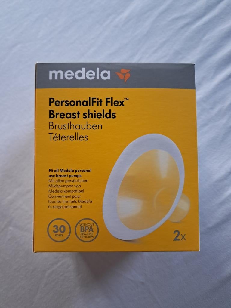 2x Medela borstschelp met zachte rand, mt XL = 30 mm, Ophalen of Verzenden, Zo goed als nieuw, Borstkolf