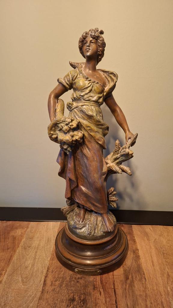 Moreau gesigneerd beeld 51cm, Antiek en Kunst, Gemerkt, Art deco, Brons, Beeld