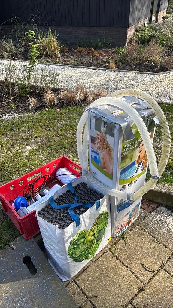 Zwembad, pomp, zwembadpomp, ondervloer, Tuin en Terras, Ophalen, Minder dan 80 cm, Opzetzwembad, Rechthoekig