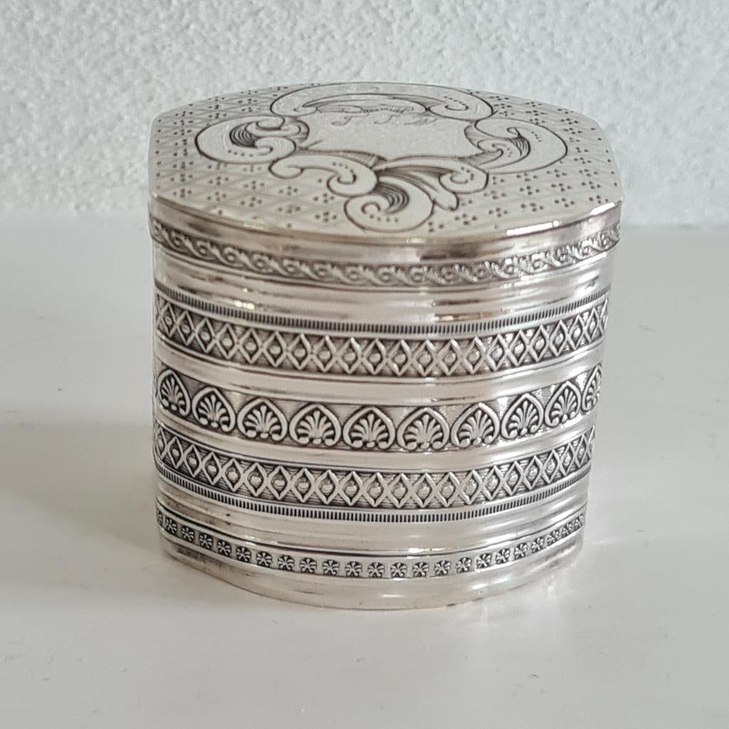 Zilveren Lodereindoosje, Ype Bruinings, jaarletter 1873, Ophalen of Verzenden, Zilver