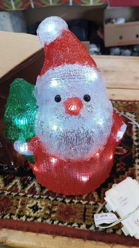 Lumineo acryl kerstman met LED timer 25 cm, Ophalen of Verzenden, Zo goed als nieuw