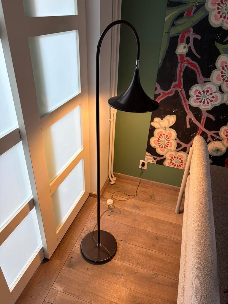 Vintage Hala Zeist trompet vloerlamp, Huis en Inrichting, Lampen | Vloerlampen, Gebruikt, 150 tot 200 cm, Metaal, Ophalen of Verzenden