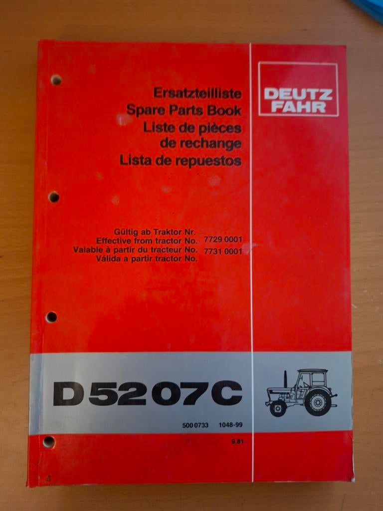 Onderdelenboek Deutz Fahr D5207C, Ophalen of Verzenden, Gelezen, Tractor en Landbouw