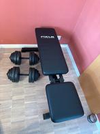 Focus Fitness force 8 verstelbare bank met dumbbellset 28 kg, Ophalen, Gebruikt, Benen, Halterset