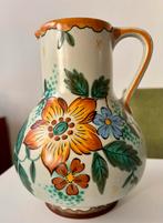 Vintage plateel Keramieken Kan met Bloemenpatroon, Antiek en Kunst, Ophalen