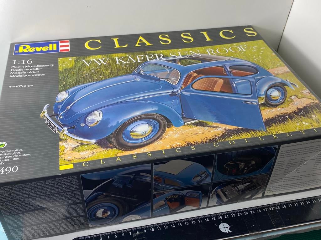 VOLKSWAGEN KEVER 1953 met sunroof- REVELL-bouwdoos-1:16, Auto, Revell, Groter dan 1:32, Nieuw