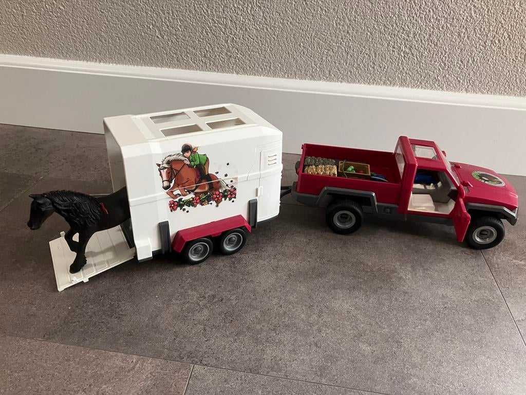 Schleich paarden trailer, Ophalen of Verzenden, Zo goed als nieuw, Paard, Beeldje of Figuurtje