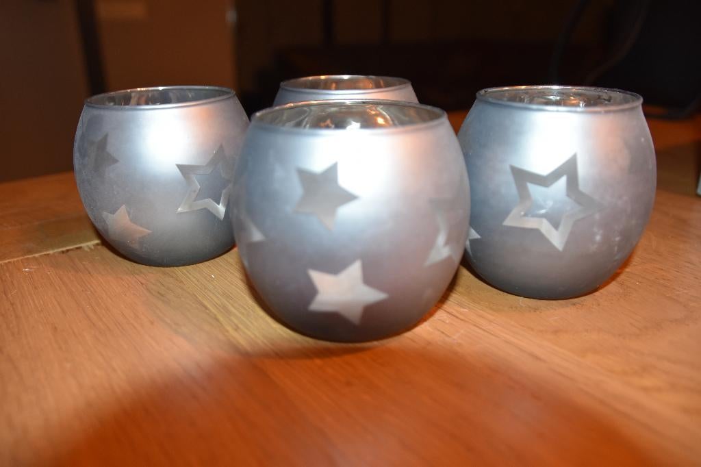 Zilverkleurige theelichten voor kerst, Ophalen of Verzenden, Zo goed als nieuw