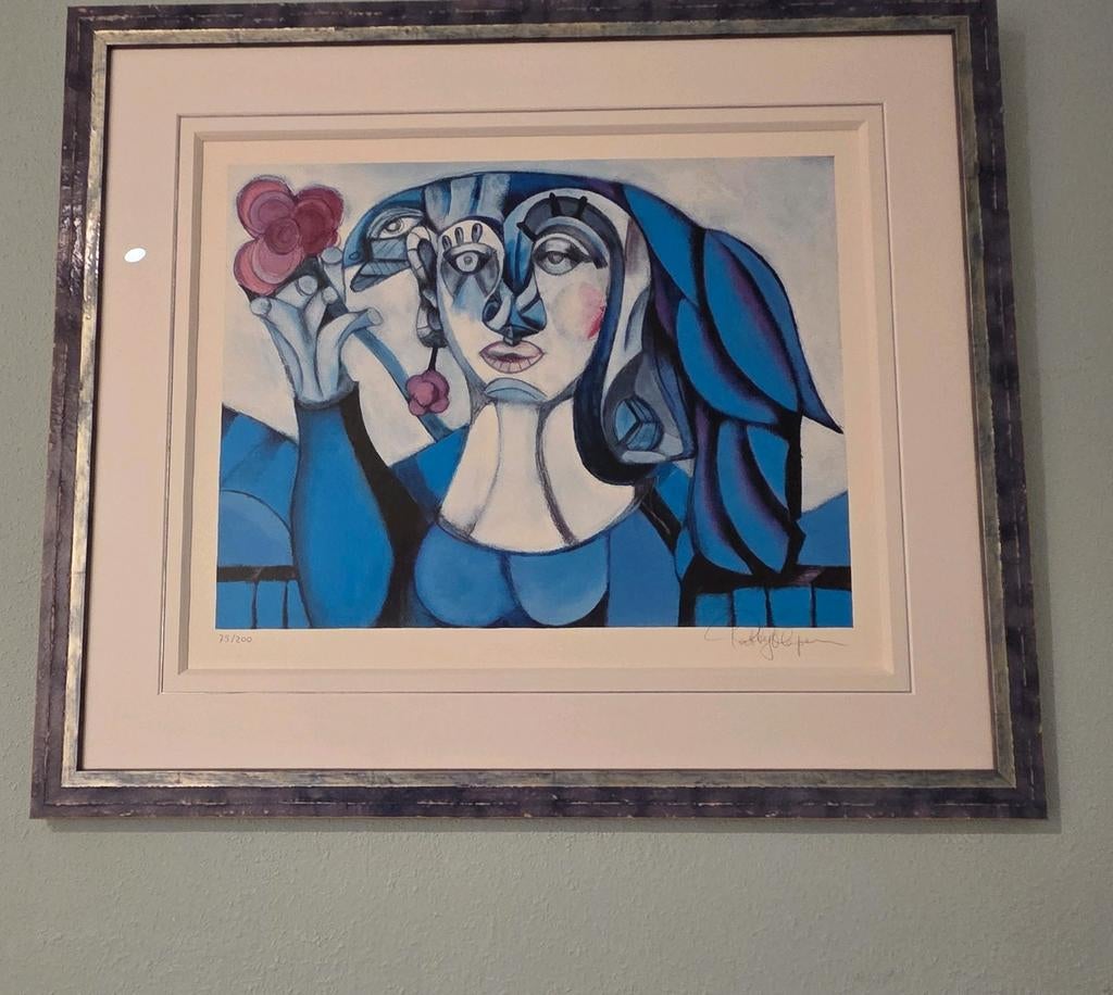 Originele zeefdruk van Patty Harpenau in prachtige lijst, Antiek en Kunst, Kunst | Litho's en Zeefdrukken, Ophalen