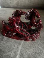 4 Vintage Beeldjes Paarden Rode Hars / Polystone Jaren '80., Verzamelen, Beelden en Beeldjes, Ophalen of Verzenden, Nieuw, Dier