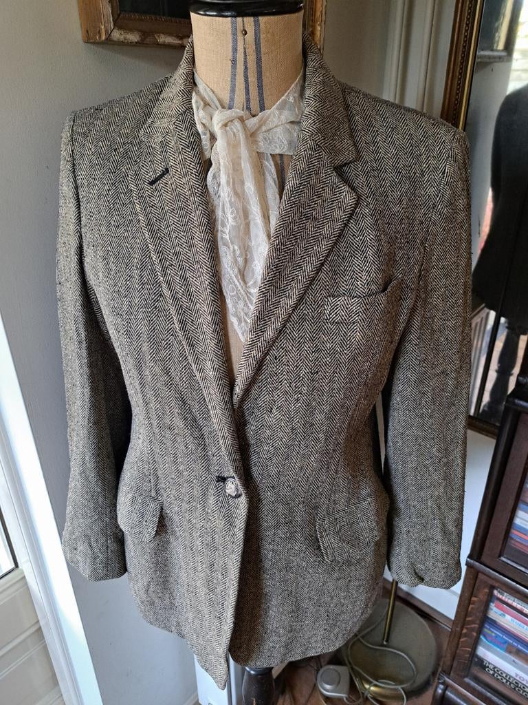 Vintage Krijtstreep jasje Ralph Lauren 10 (40), Maat 38/40 (M), Zwart, Ophalen of Verzenden, Ralph lauren