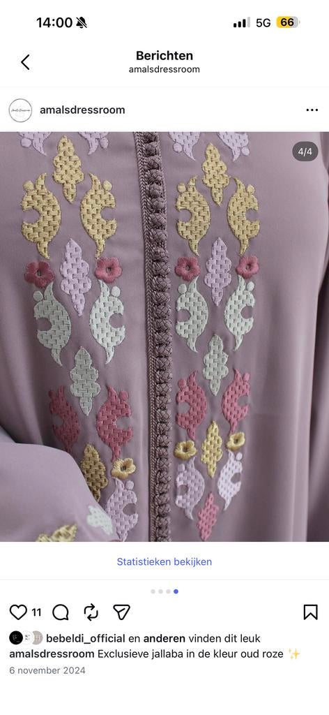 Unieke handgemaakte Jalaba - Maat 38/40, Kleding | Dames, Overige Dameskleding, Ophalen of Verzenden, Zo goed als nieuw