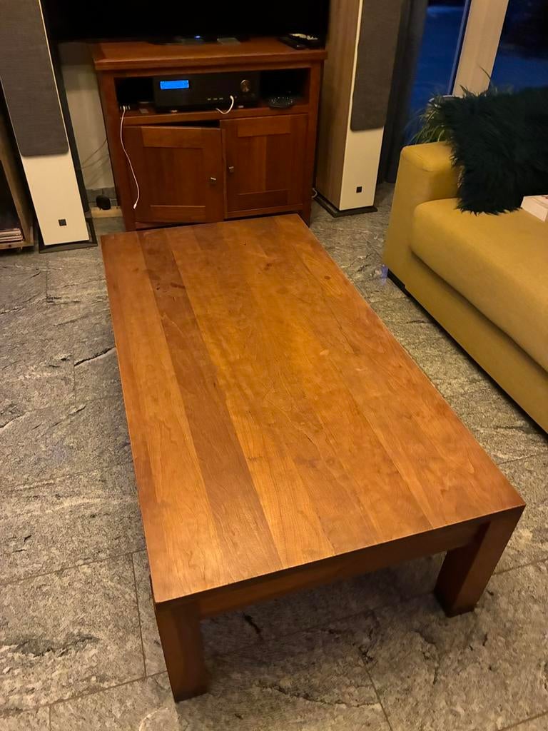 Kersenhouten salontafel, Huis en Inrichting, Gebruikt, 100 tot 150 cm, Minder dan 50 cm, Rechthoekig