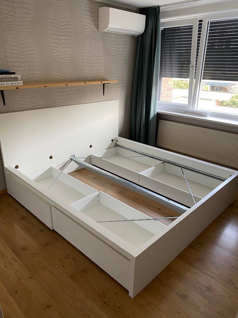 IKEA Malm bed 180x200 met lades, Huis en Inrichting, Slaapkamer | Bedden, Gebruikt, Wit, Tweepersoons, Ophalen of Verzenden