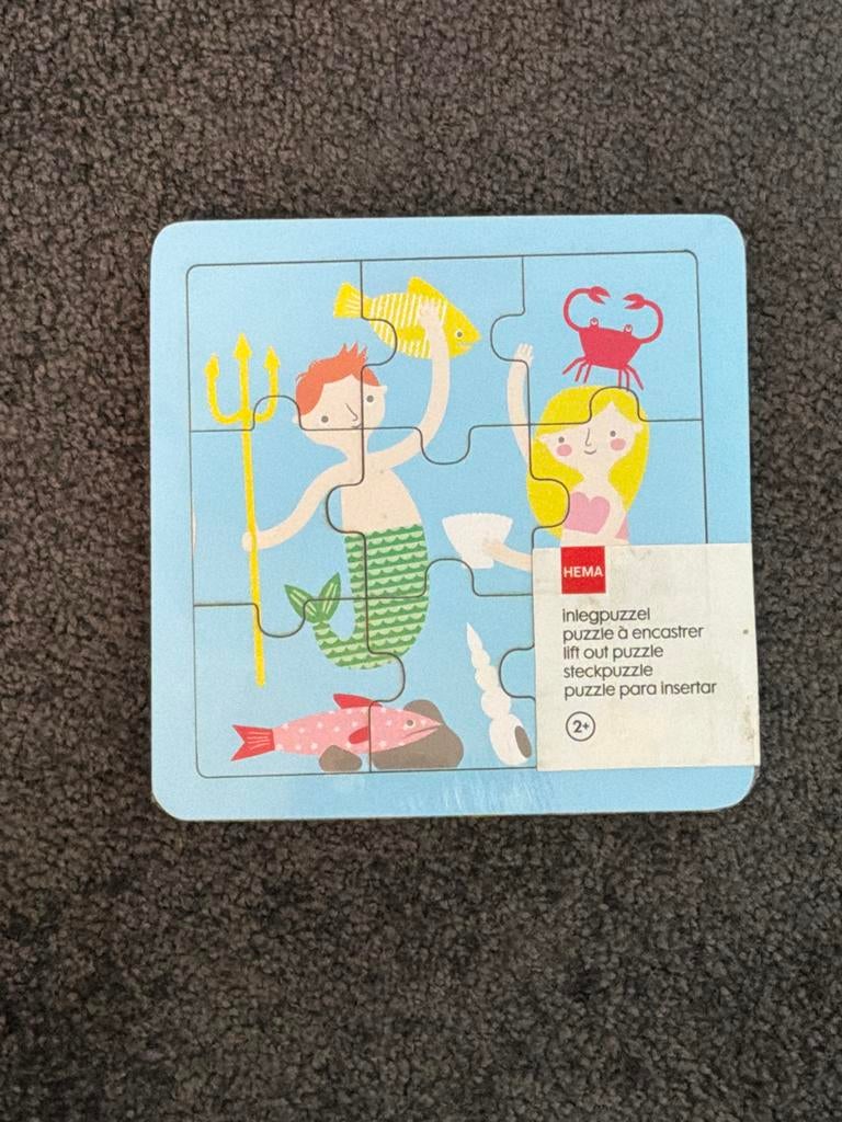 Houten HEMA Puzzel - Zeemeermin en Zeeleven, 2 tot 4 jaar, 10 tot 50 stukjes, Nieuw, Ophalen of Verzenden