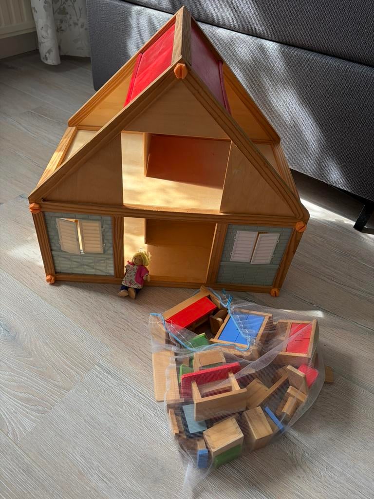 Speelhuisje hout, Ophalen of Verzenden, Gebruikt, Poppenhuis