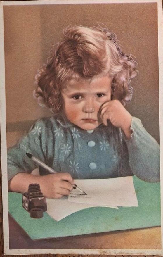 Strafregels ?? schrijven??- Kroontjespen en inktpot 1945, Verzamelen, Ansichtkaarten | Themakaarten, Verzenden, 1940 tot 1960