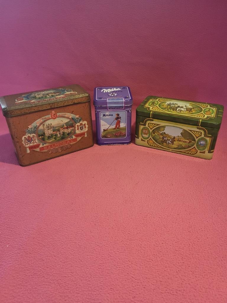 3 oude blikken Bamoral, Milka & DE, Ophalen, Gebruikt, Overige
