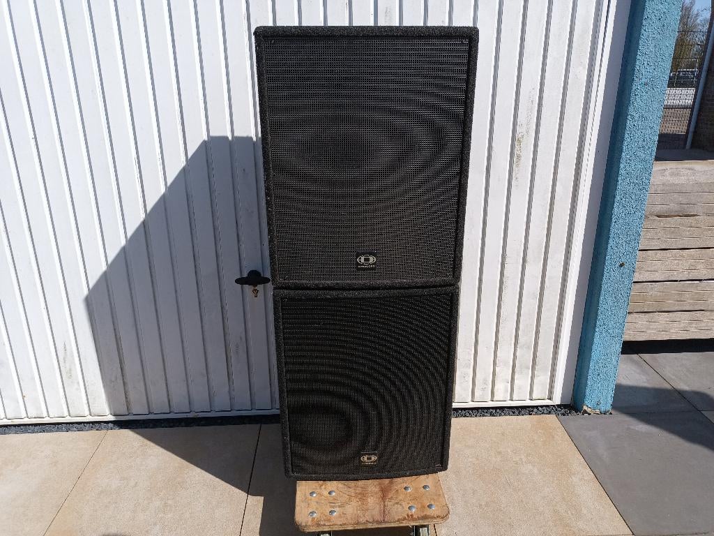 Dynacord A152 & A151 lo cabinet 2 top-, 2 subkasten, Audio, Tv en Foto, Luidsprekers, Gebruikt, 120 watt of meer, Front, Rear of Stereo speakers