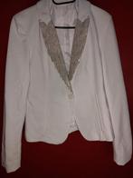 Zganw wit colbert met pailletten mt M, Ophalen of Verzenden, Zo goed als nieuw, Maat 38/40 (M), Wit