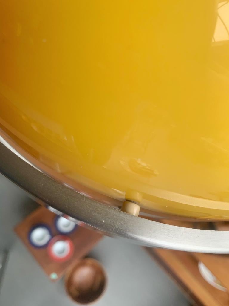 Space age design hanglamp geel wit - vintage retro lamp, Huis en Inrichting, Lampen | Hanglampen, Ophalen, Gebruikt, Onbekend