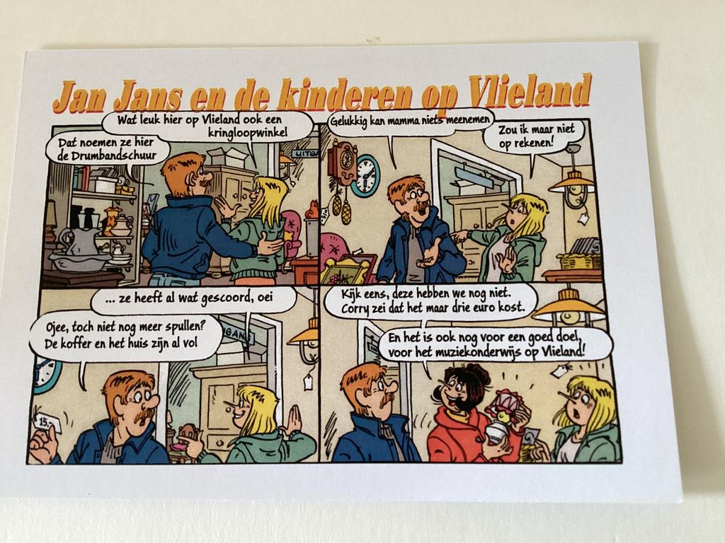 Jan,Jans en de kinderen op Vlieland/Drumbandschuur '23 kaart, Verzamelen, Stripfiguren, Verzenden, Overige figuren, Nieuw, Overige typen