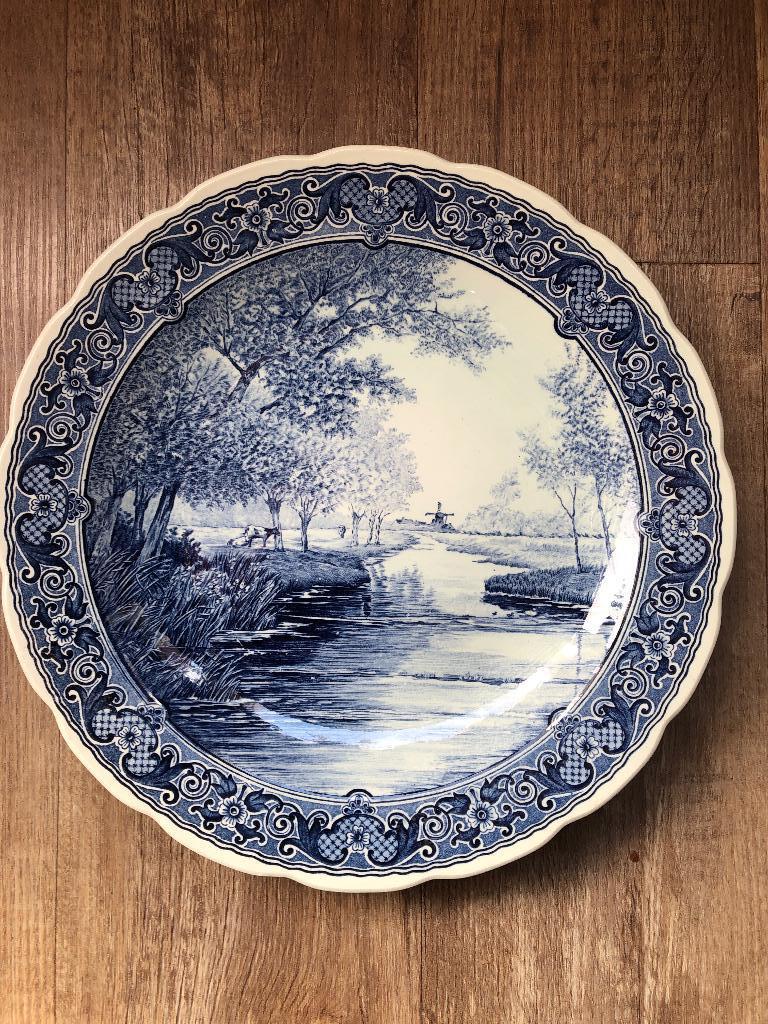 Vintage Delftsblauw wandbord Boch België, Antiek en Kunst, Ophalen