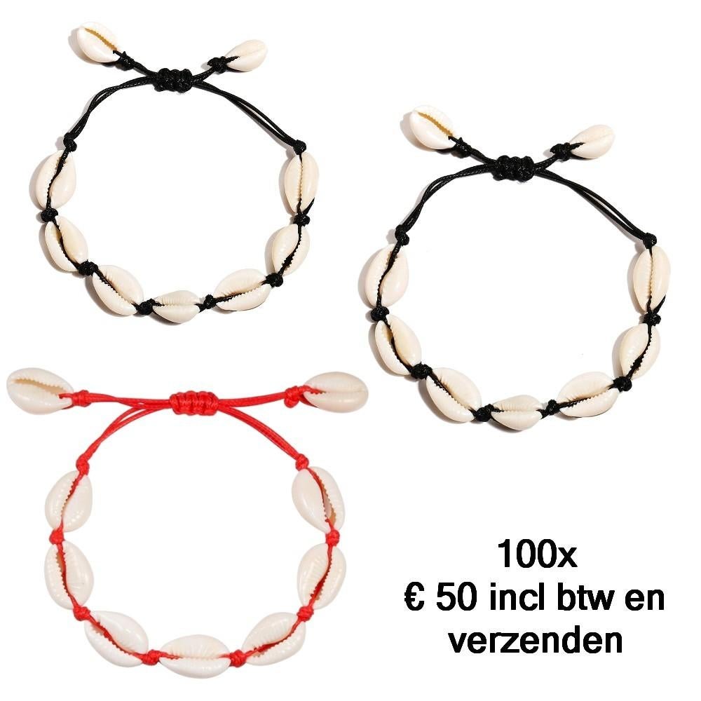 100x Schelp Armband Partijhandel Markthandel Restpartij, Ambachtsweg 21, Nieuw, Ophalen of Verzenden, Info@fakobijoux.nl