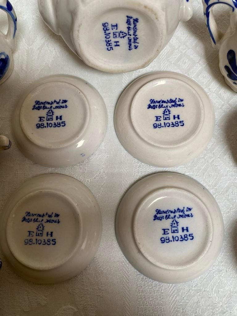 Delfts Blauw Aardewerk Serviesje 13-delig, Antiek en Kunst, Ophalen of Verzenden