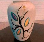 Vaas Jasba keramiek roth lava Germany vaas met bloemen., Ophalen of Verzenden