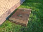 Houten zandbak met deksel, Ophalen, Gebruikt