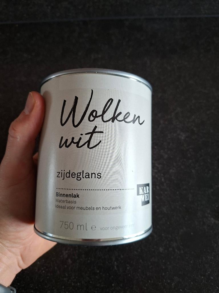 Karwei binnenlak - wolkenwit, Wit, Nieuw, Ophalen of Verzenden, Verf