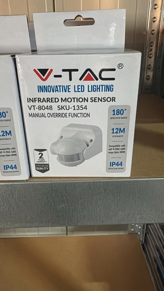 V-TAC Infrarood Bewegingssensor 180 IP44, Doe-het-zelf en Verbouw, Elektra en Kabels, Nieuw, Overige typen, Ophalen of Verzenden